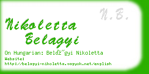 nikoletta belagyi business card